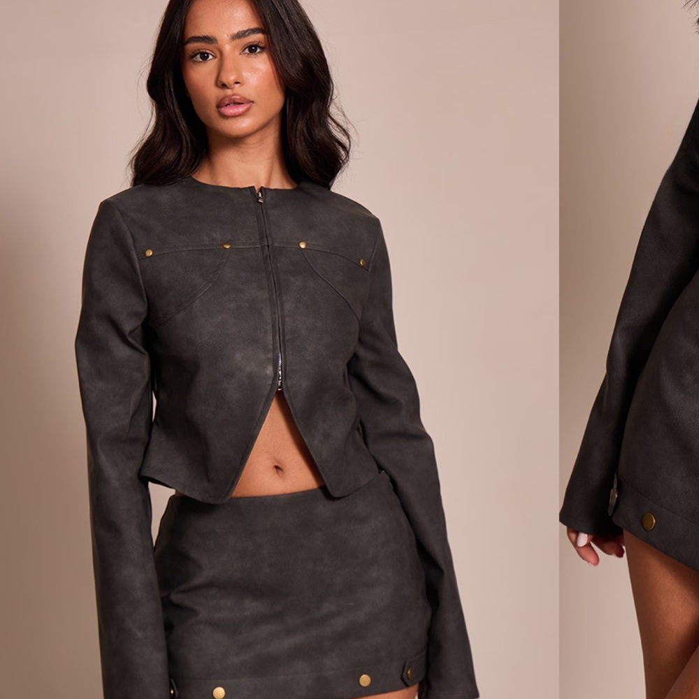 Charcoal studded skirt